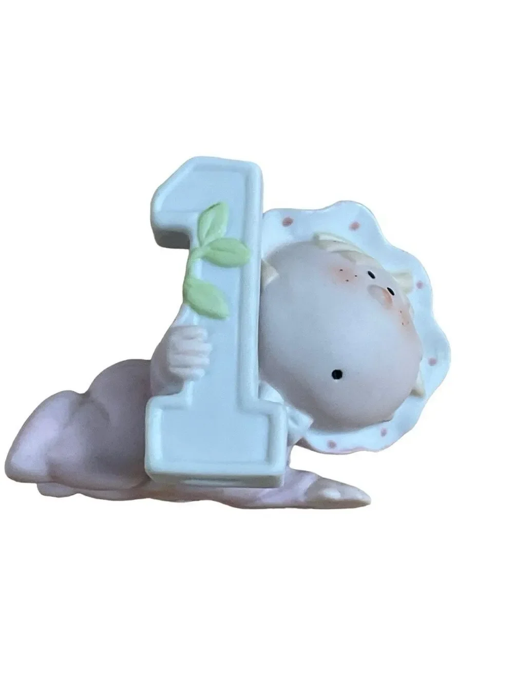 Bumpkins Baby Girl #1 First Birthday Baby Cake topper figurine 2.5”X 2” Crawling